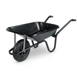 WHEELBARROW PNEUMATIC TYRE 85L PRESSED PAN CONTRACTOR BLACK CBP