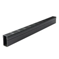 ACO THRESHOLD DRAIN WITH BLACK ALUMINIUM GRATING SLIMLINE 1MX61MMX100MM 19005 QUO226990